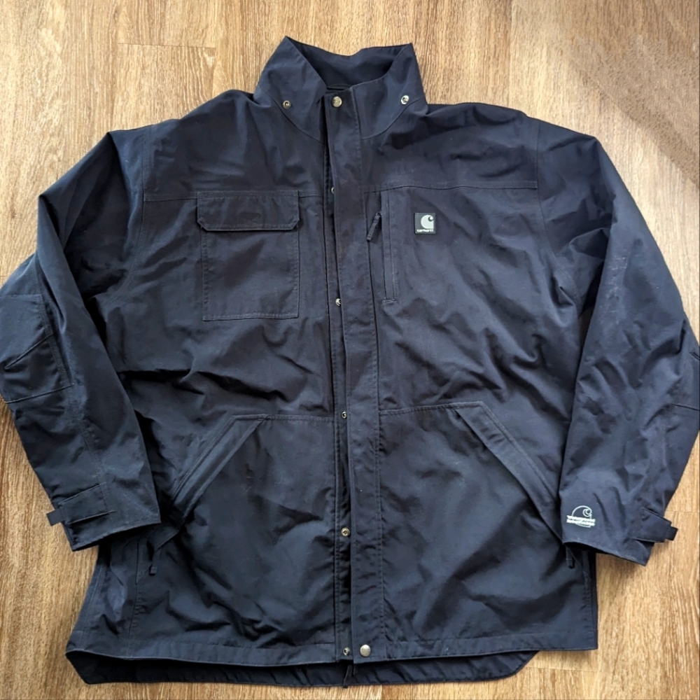 Carhartt C72 Mens 2XL Black Long Sleeve Full Zipper Coat